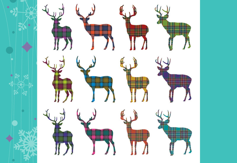 12 Tartan Stags A